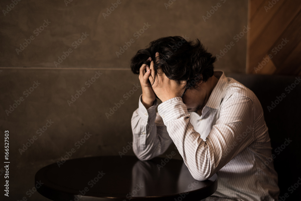 business man is stressed from his work. negative thinking concept. business man is stressed from his work. negative thinking concept.