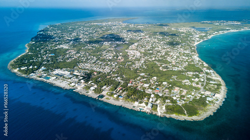 Aerial view of Grand Cayman island in the Caribbean photo
