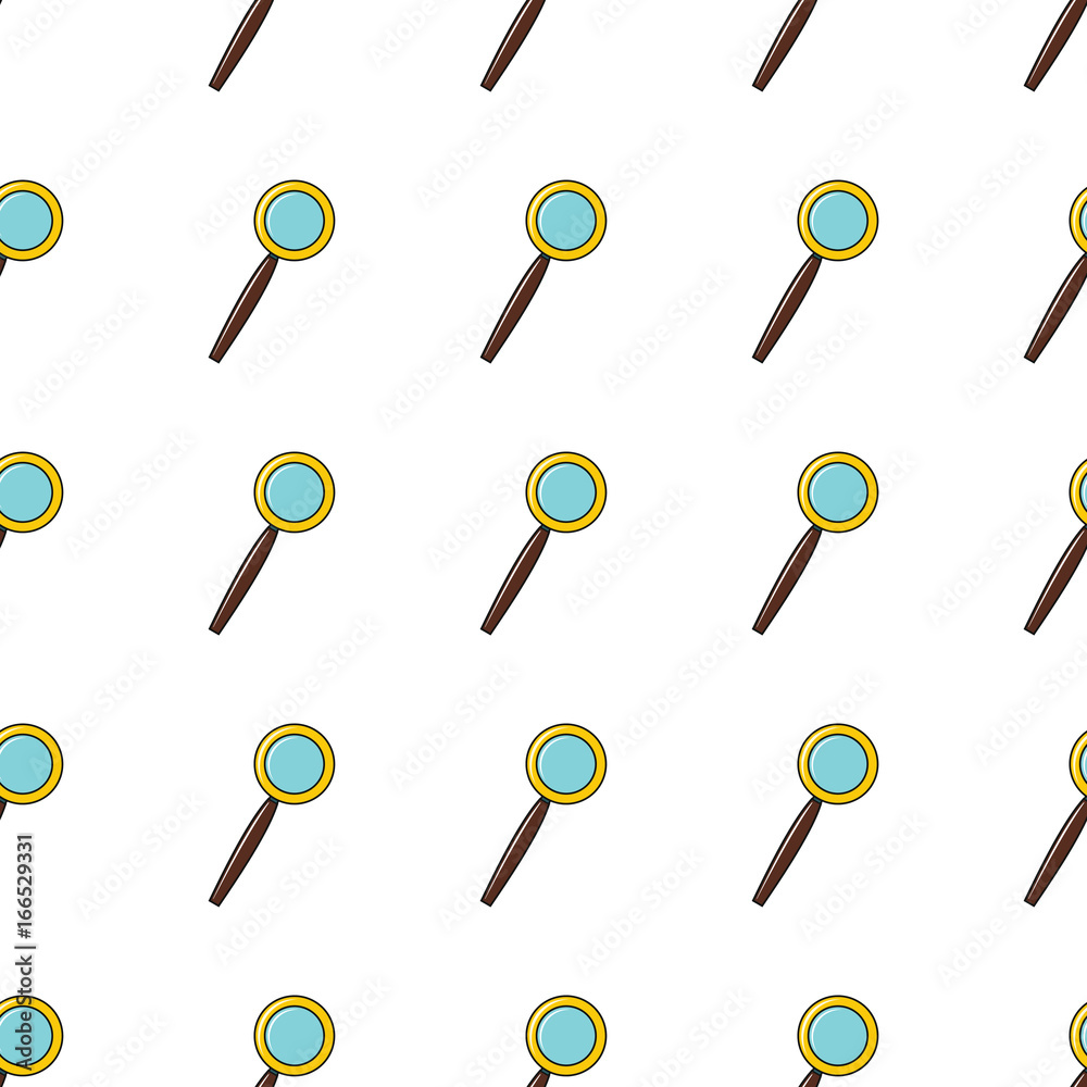 Magnifier seamless pattern in cartoon style isolated on white background vector illustration for web Magnifier seamless pattern in cartoon style isolated on white background vector illustration for web
