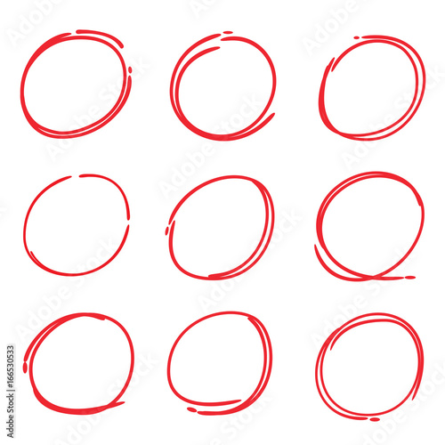 red highlight circle set