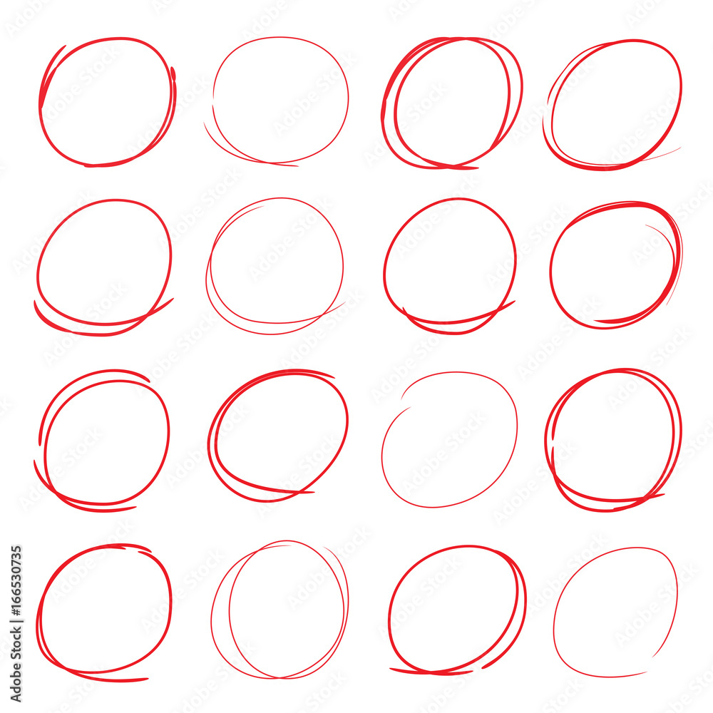 red highlight circle set