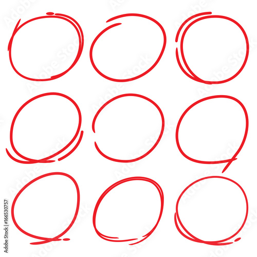 red doodle circle markers