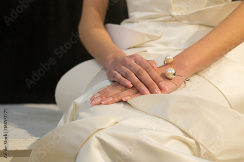Close up of a bride hands