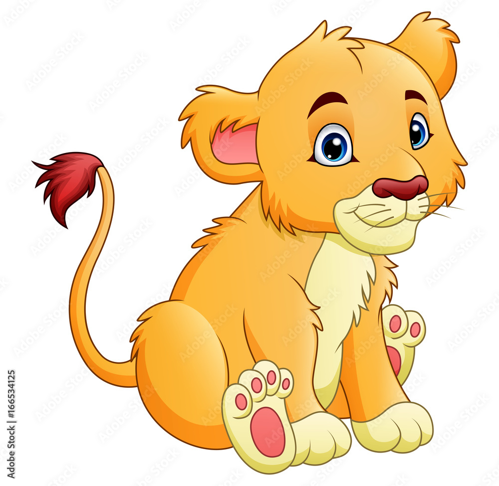 Obraz premium Cartoon lioness isolated on white background