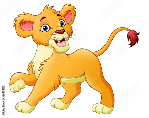 Fototapeta Naklejka Na Ścianę i Meble -  Cartoon lioness isolated on white background