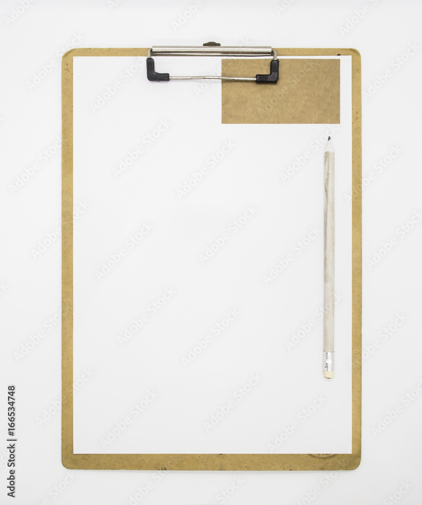 Clipboard and pencil on business concept isolated on white background Clipboard and pencil on business concept isolated on white background