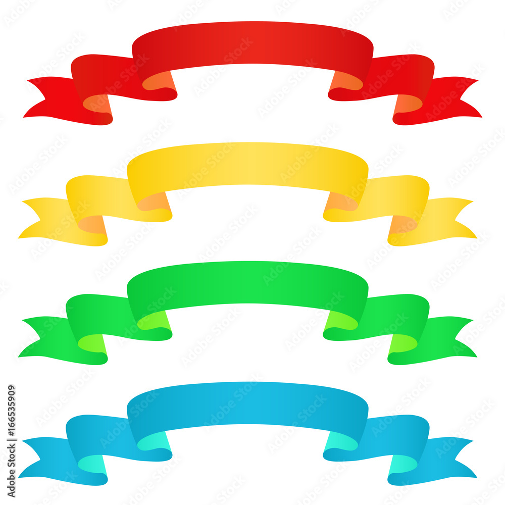 Multicolored ribbon on white background. Multicolored ribbon on white background.