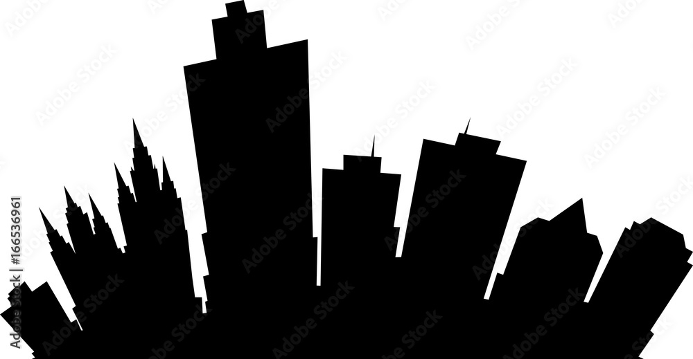 Cartoon skyline silhouette of the city of Salt Lake City, Utah, USA.