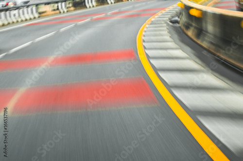 Speed motion in urban highway road tunnel. © Pataradon