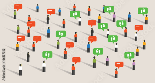 crowd people talking bubble speech social media communication noise listening to public