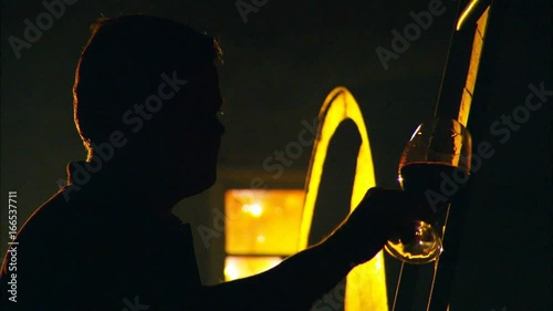 Abstract background footage of vigneron winemaker rolling vintage red or white wine barrel in old winery cellar featuring rows of oak barrels after harvest. Scenes from australian tourism in Barossa V