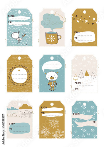 Christmas set of tags