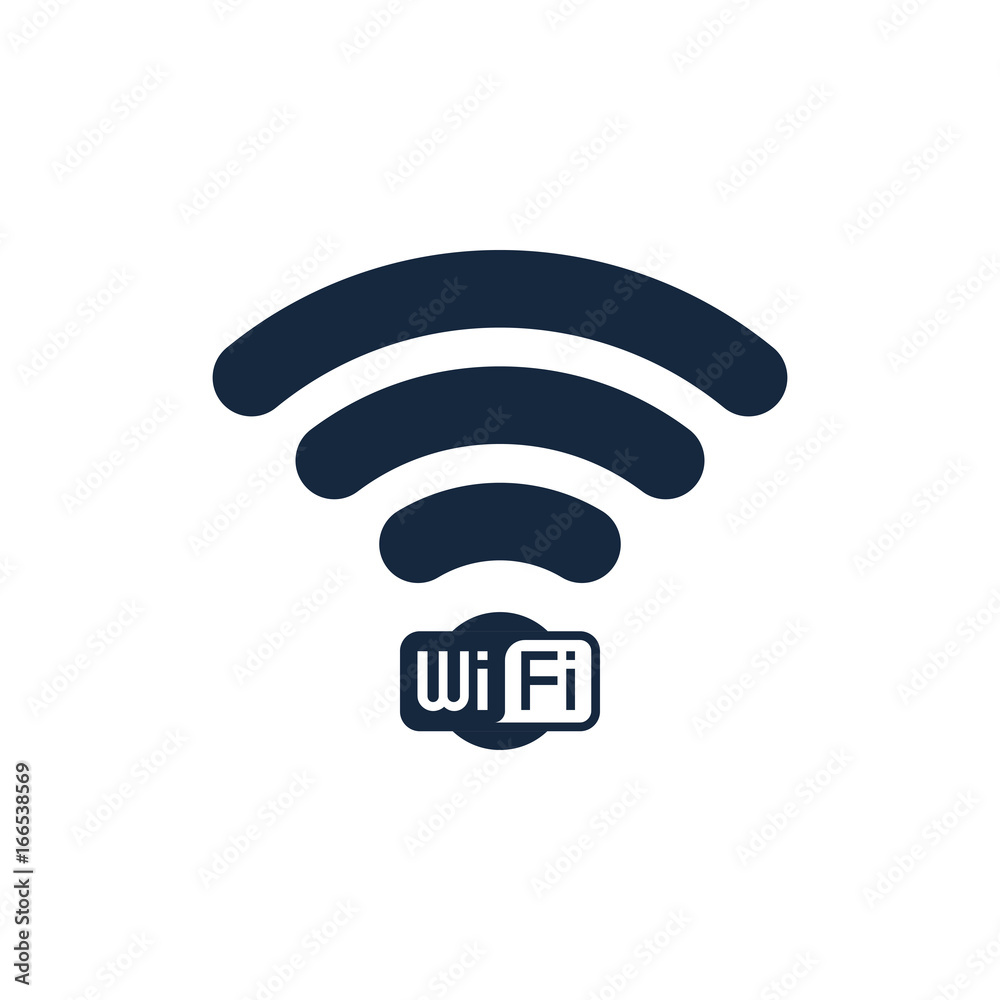 Wifi icon design with text, isolated vector illustrations Wifi icon design with text, isolated vector illustrations