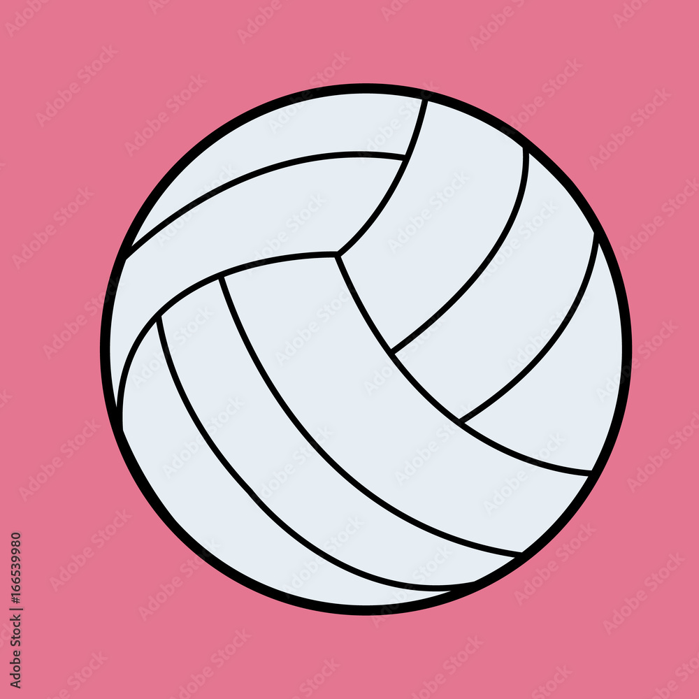White Volleyball vector.Volleyball icon on pink background