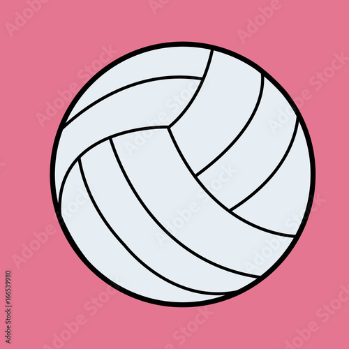 White Volleyball vector.Volleyball icon on pink background