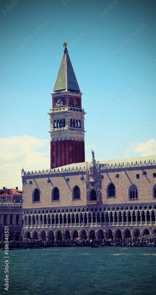 VENICE Italy High Campanile of Saint Mark and Ducal Palace with