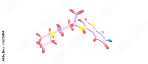 Chloroquine molecular structure isolated on white