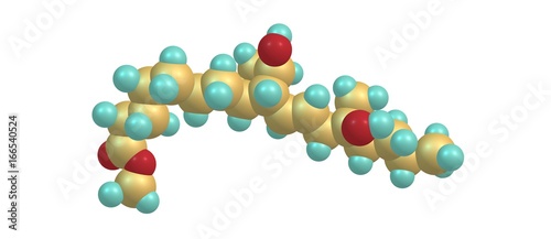 Misoprostol molecular structure isolated on white