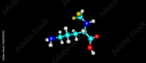Eflornithine molecular structure isolated on black