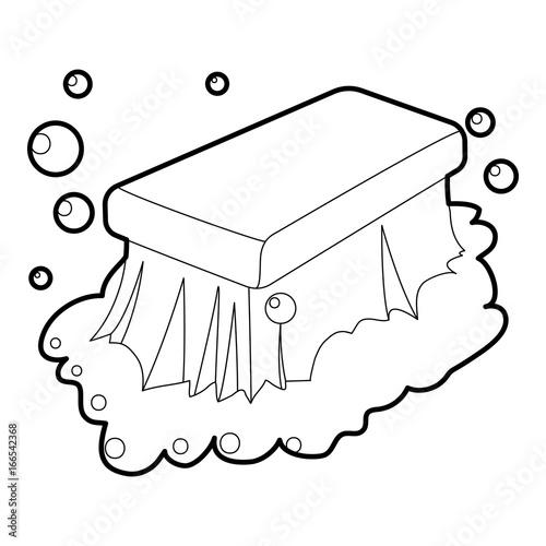 Wet cleaning icon outline