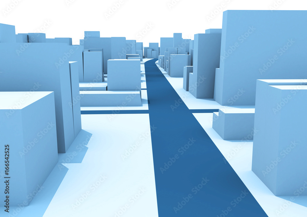Fototapeta premium Abstract 3d cityscape.
