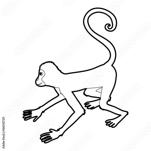Playful monkey icon outline