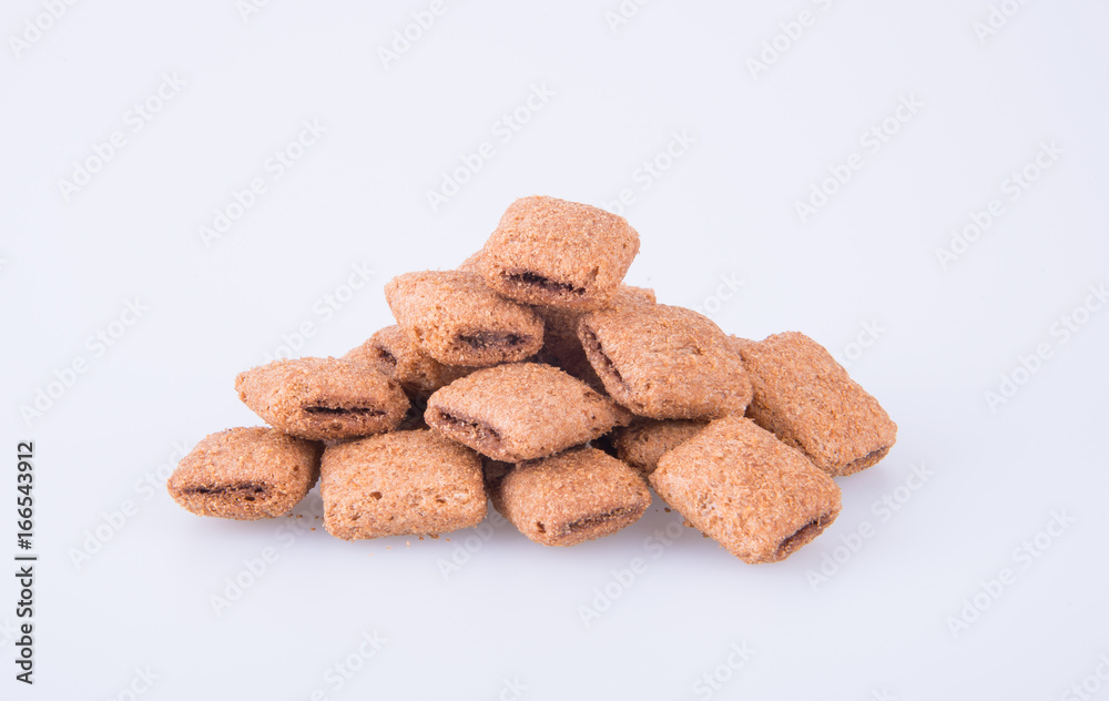 cookie or biscuits filled with chocolate cream on a background. cookie or biscuits filled with chocolate cream on a background.