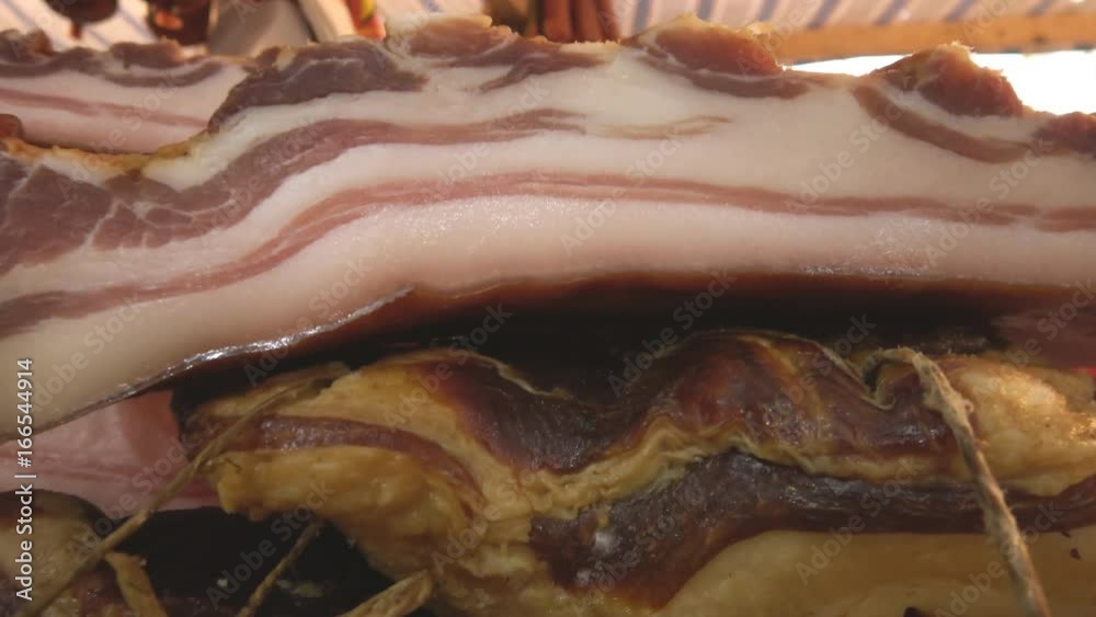 bacon at the butcher shop market bacon at the butcher shop market