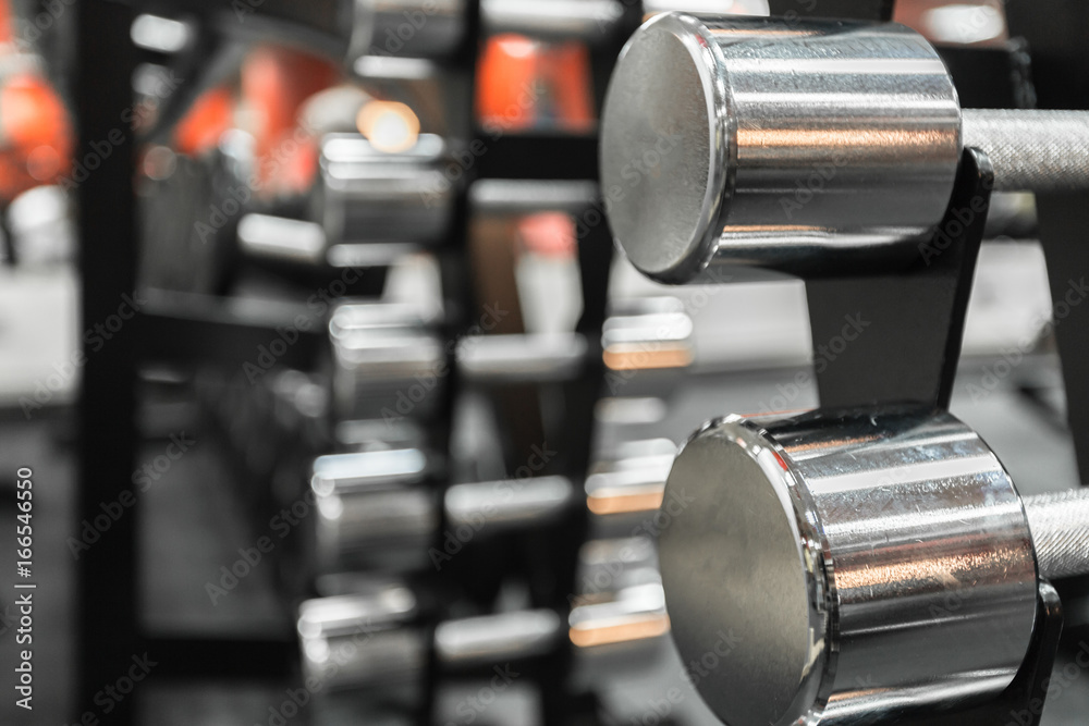 Fototapeta premium Dumbbells in the gym
