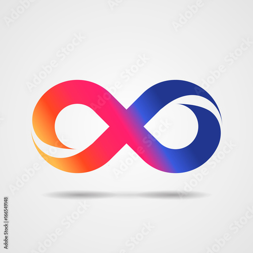 Infinity symbol. Gradient shape. Logotype element for template.