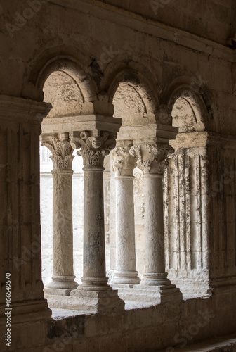 Romanesque capitals of the columns in the cloisters of the Abbey of Montmajour near Arles  France