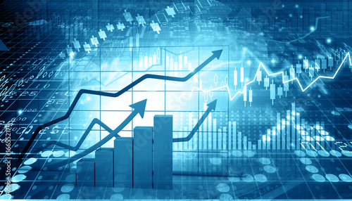 Stock market report. 3d illustration .