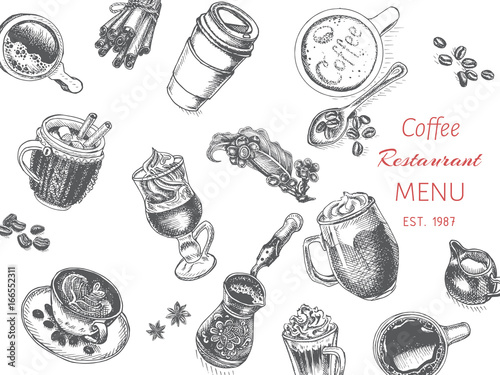 Vector illustration sketch - coffee