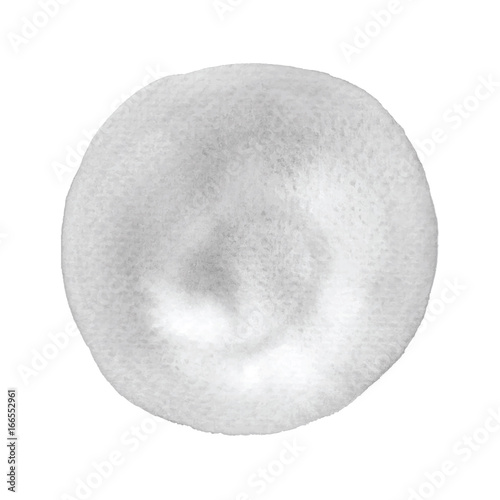 Gray round watercolor on white background