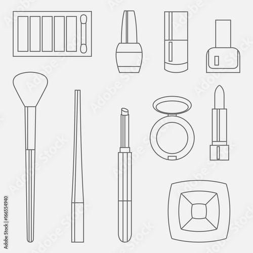 Vector flat beauty fashoin decorative cosmetics set