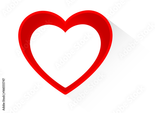 Vector Heart shape frame isolated on white background