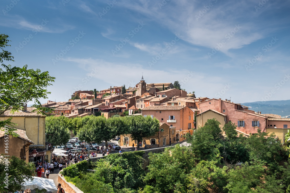 Panoramic view on village of Roussillon, Provence, France