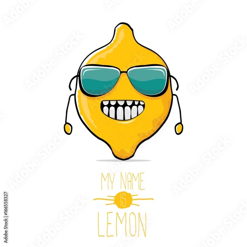 vector funny cartoon cute yellow lemon