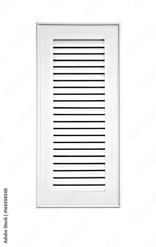 Wood window shutter white isolated on white background Wood window shutter white isolated on white background