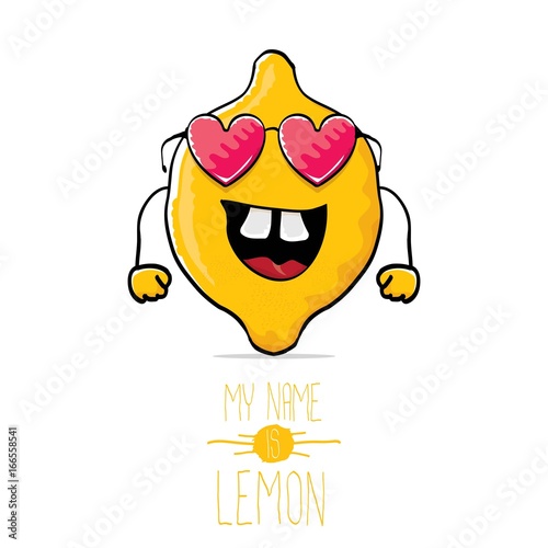 vector funny cartoon cute yellow lemon
