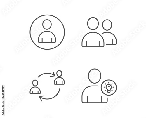 User Group, Profile and Teamwork line icons.