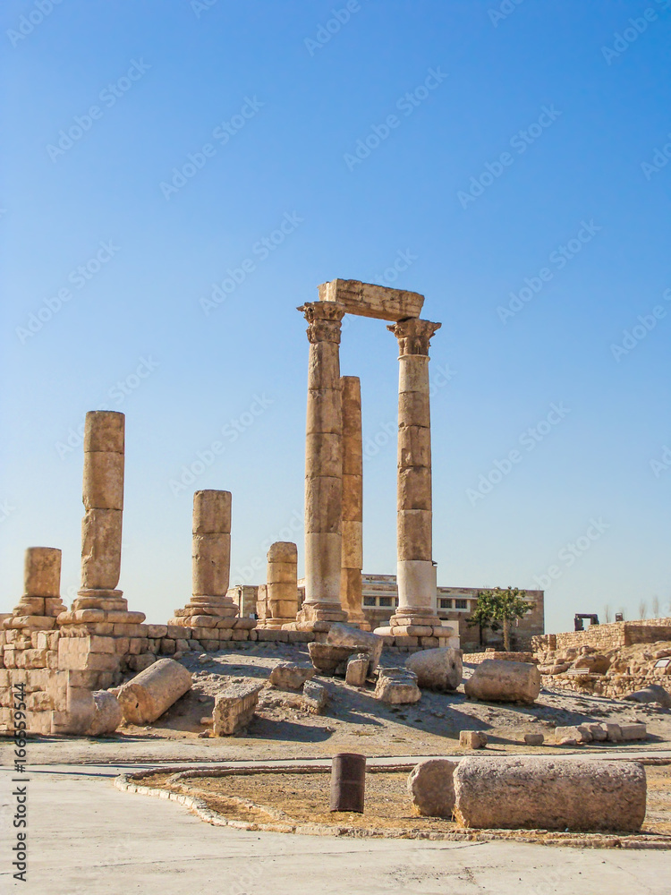 Hercules temple historical site at the downtown Amman, Jordan