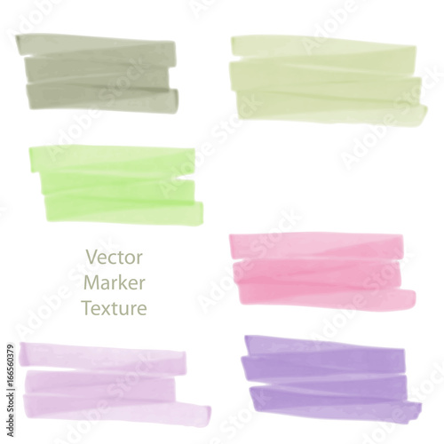 Set of hand drawn marker texture, watercolor effect, spots for design