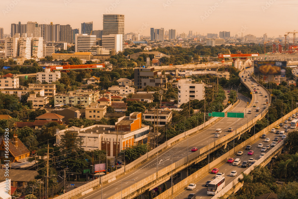 High angle view of Bangkok Thailand.