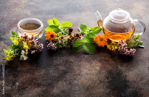 Herbal tea with healing herbs