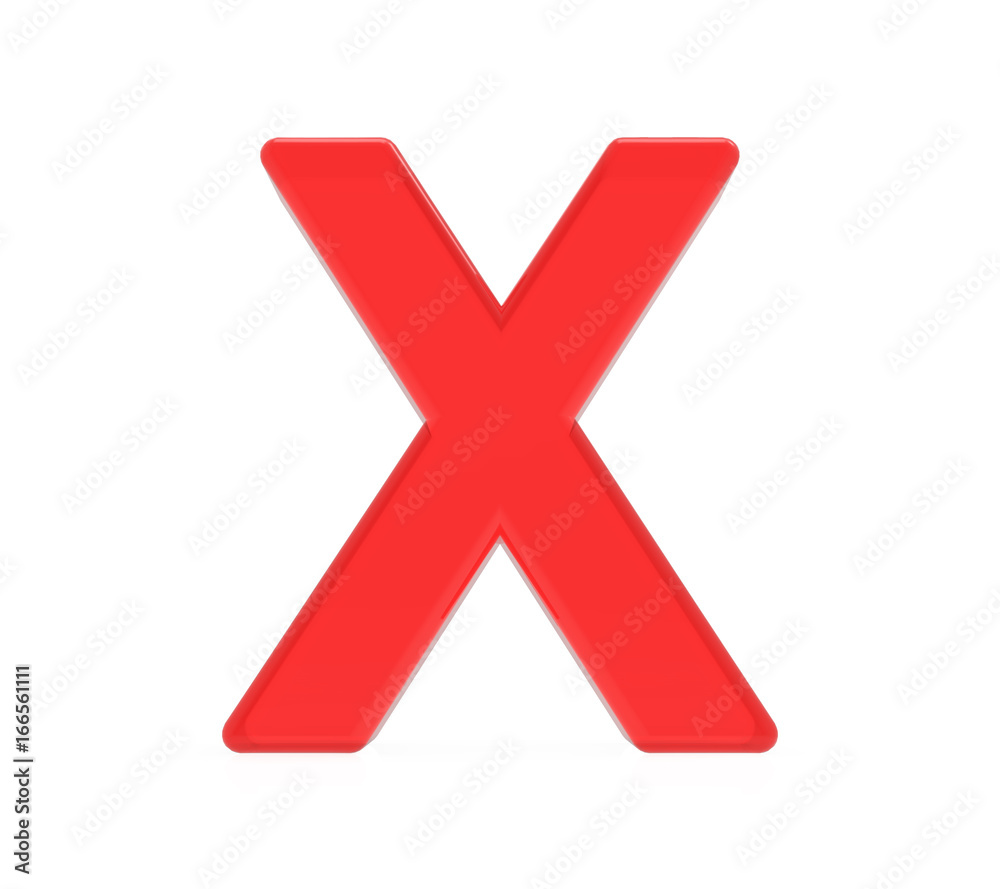 red letter X