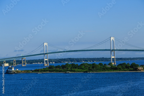 Newport Bridge Over Blue Water