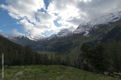 snowy mountains in summer in Austria