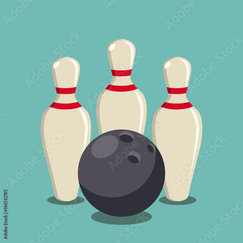 Skittles and bowling ball isometric vector