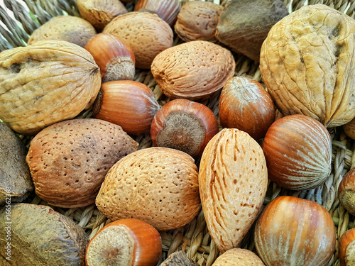 Mix of different types nuts